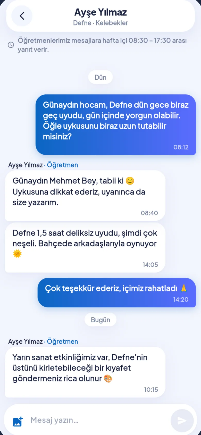 MyKres · Öğretmenle mesajlaşma
